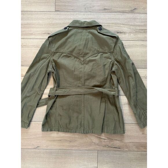 The Kooples Paris Jeans Olive Green Military jacket Cotton Women’s 3 Large - Picture 4 of 4